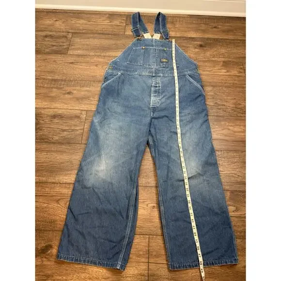 Vintage Oshkosh B'Gosh Union Made Sanforized Jean Overall Men Grunge 42x28 USA